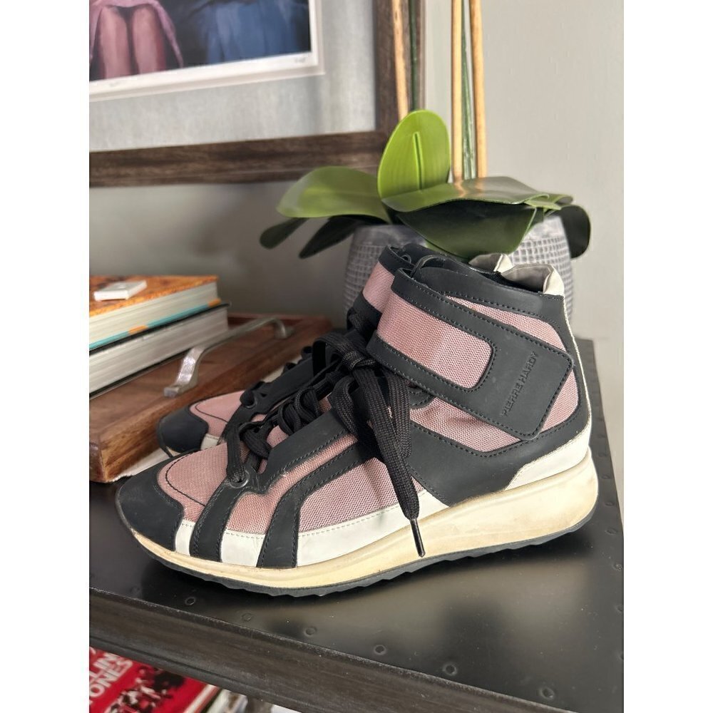 Pierre Hardy Hightop Platform Sneakers Pink Womens Size 35